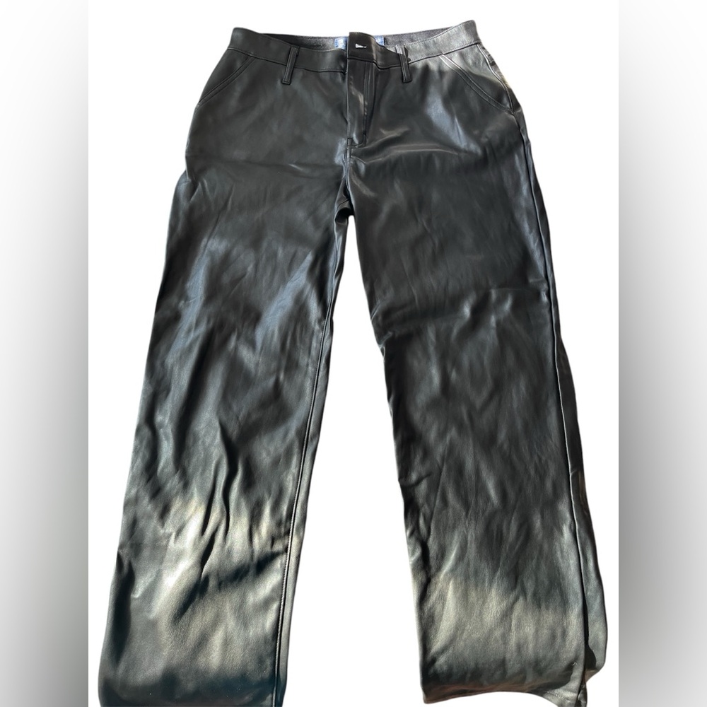 Hollister Women's Pants Black Vegan Leather Ultra High Rise
